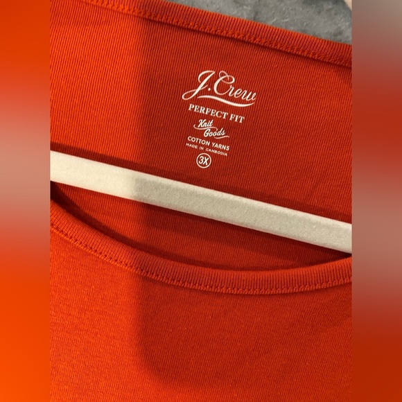 NWOT J. Crew Size 3X Perfect Fit Tee Shirt Short Sleeve Cotton Crew Orange - Picture 10 of 11